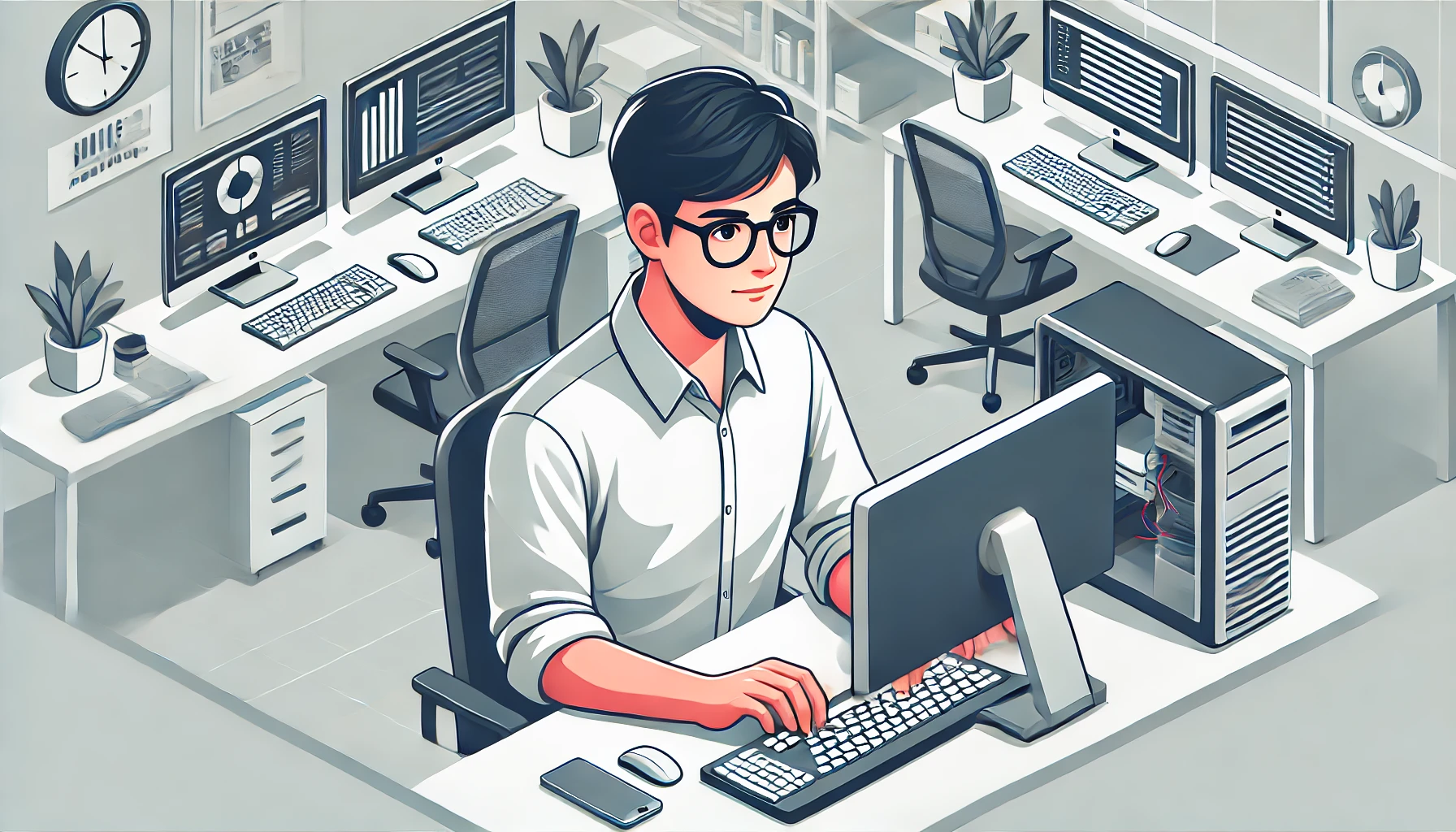 社外のIT担当者のイラスト